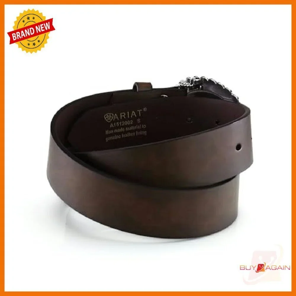 Genuine Leather Belt with Triple Snap Buckle - Women's Small to X-Large